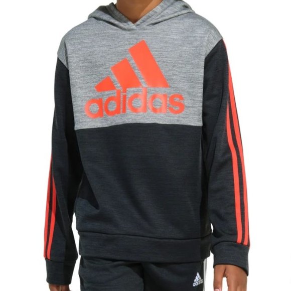 ADIDAS YOUTH TECH FLEECE HOODIE GREEN BOYS M(10-12) L(14-16) XL(18-20) Gray-Blck - Picture 2 of 7